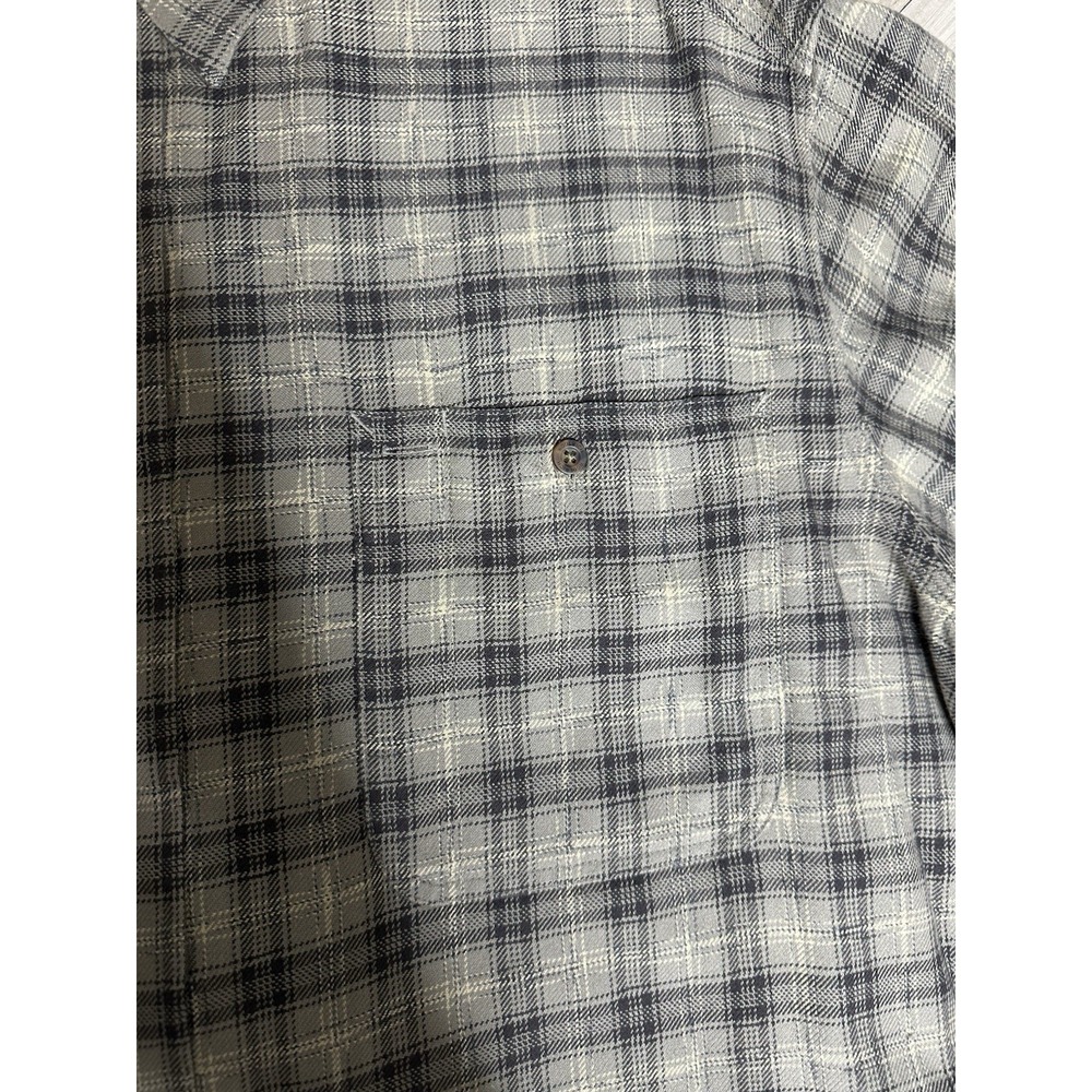 Woolrich Woolen Mills Heavy Men's Gray Plaid Outdoor Cotton Shirt Sz XXL - Picture 7 of 14